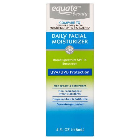 Equate Beauty Daily Facial Moisturizer Sunscreen Broad Spectrum, SPF 15, 4 Oz