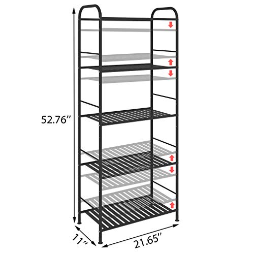 JSB 5Tier Adjustable Shelving Unit, Heavy Duty Storage Rack Organizer