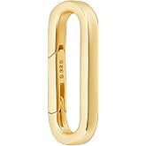 Beebeecraft 0.84x0.31in 1PC Spring Gate Rings 18K Gold Plated 925 Sterling Silver Oval Gate Rings Clip Lock Clasps for Keychain Jewelry DIY Craft Making