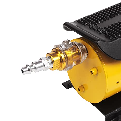 Ufixed Air Hydraulic Foot Pump 10,000 PSI 10 Ton Porta Power High Pressure Foot Control Pneumatic Hydraulic Pump with Air Line Lubricator (Yellow)