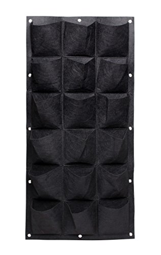NKTM Vertical Wall Garden Planter Multi Pocket Wall Mount Living Growing Bag (18 Pocket (3×6))