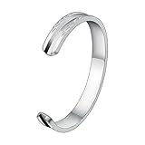 ZUOBAO Hair Tie Bracelet Stainless Steel Engraved Wheat Pattern Cuff Bangle (Silver)