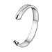 ZUOBAO Hair Tie Bracelet Stainless Steel Engraved Wheat Pattern Cuff Bangle (Silver)