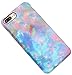 A-Focus Compatible with iPhone 7 Plus Case, iPhone 8 Plus Case Colorful, Frosted Slim Pink Blue Green Marble Series Anti-Finger Flexible TPU Case for iPhone 7 Plus 8 Plus 5.5 inch Matte Colorful