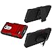 LG Leon Case, LG Power Case, LG Destiny Case,EC™ Hybrid Dual Layer Combo Armor Protective Case Cover with Kickstand and Locking Belt Swivel Clip for LG Tribute 2/ LG Leon LTE C40 (Red+Black)
