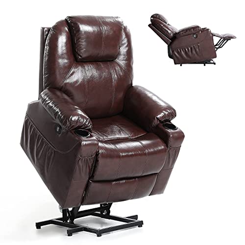 EASELAND Genuine Leather Power Lift Recliners Chair for Pregnant Woman