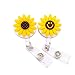 Ascrafter PVC Sunflower Retractable Badge Holders, ID Badge Reel with 360 Degree Clip,2 Pack