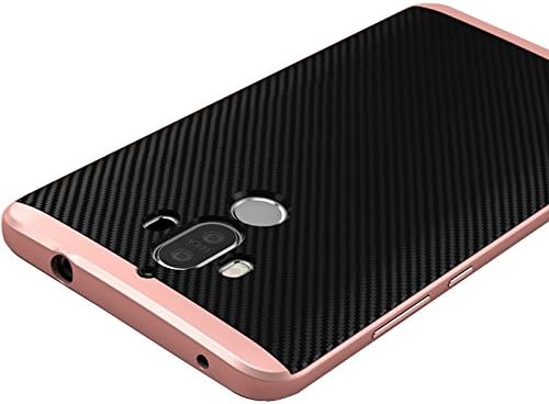 Huawei Mate 9 Case, VVIA Armor [Dual Bumper] Slim Fit Skin Silicone Case + PC Bumper Frame+ Metallized Buttons For Huawei Mate 9 (Black &amp; Rose gold)