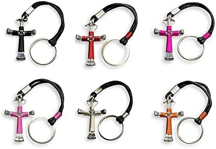10 Pack - Horseshoe Nail Cross Key Chains - Handmade & Customizable