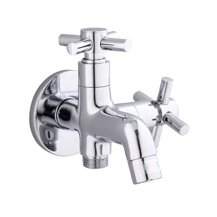 10x Bib 2In 1 Bathroom Faucet Water Tap (Chrome)