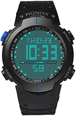 Men Watches,TOMIN Automatic Watch Fashion Waterproof Men's Boy LCD Digital Stopwatch Date Rubber Sport Wrist Watch (Blue)