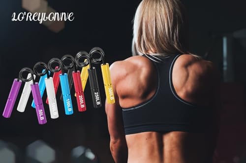 LO'REYVONNE Metal Hand Gripper Colorful Set, 50LB-300LB 6 Pack No Slip Heavy-Duty Grip Strength Trainer with Gift Box, Great Wrist & Forearm Hand Exerciser