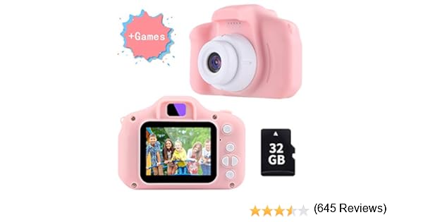 TekHome Cámara de Fotos para Niños con Juegos, 32GB Tarjeta SD y ...