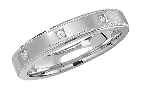 Heavy 925 Sterling Silver 3mm Flat Court Comfort Men/Ladies Wedding Band/Ring with Cubic Zirconia/CZ WJS14925RSJ