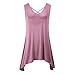 Solatin Women's Cross V Neck Tank Tops Summer Flowy Sleeveless Tunic (2X-Large, Deep Pink)