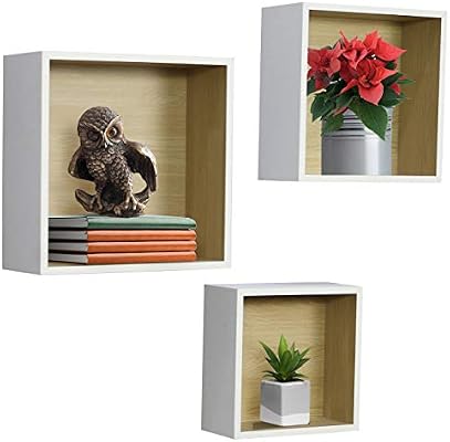 Sorbus Floating Shelf Square Cube Set Wall Mounted Shelves Decorative Hanging Display For Collectibles Photos Frames Plants Etc Set Of 3 White Buy Online At Best Price In Uae Amazon Ae