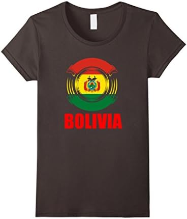 Womens Bolivia Flag Badge Father's Day Gift Pride T-Shirt Large Asphalt
