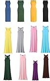 ACEVOG Women & Girl's Casual Summer Tank Top Style Maxi Dress