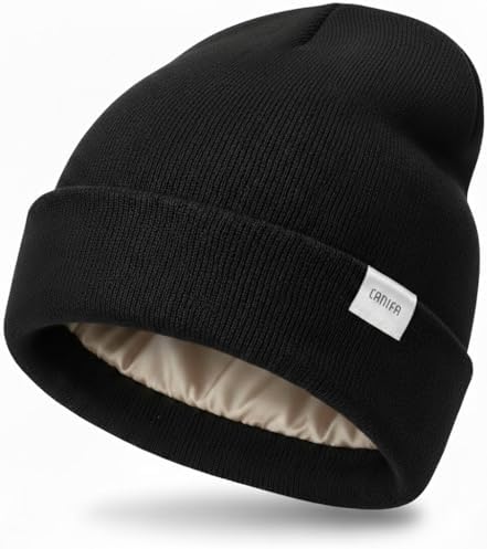 YANIBEST Satin Lined Beanie for Women Reduce Frizz Winter Hats for