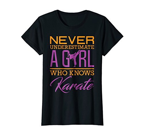 Never Underestimate A Girl Who Knows Karate Tee Gift Girl