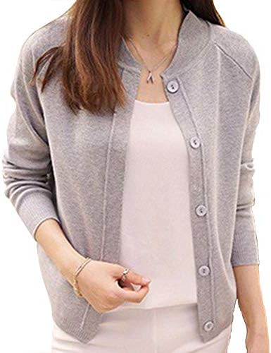 Shinkel カーディガン シンプル 柔らか リブ 襟 厚手 ニット レディース 長袖 ボタン ホール 無し ホワイト ブラック グレー ピンク M L Xl