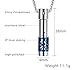 VNOX Stainless Steel Cylinder Urn Pendant Necklace for Memorial Human Being Cremation Ashes,Blue