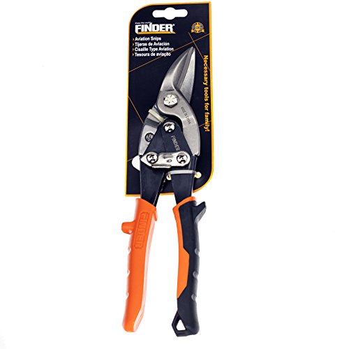 Finder 10'' Left Cut Aviation Snips, Scissors for Cutting Hard Meterial, Metal Sheet Cutter
