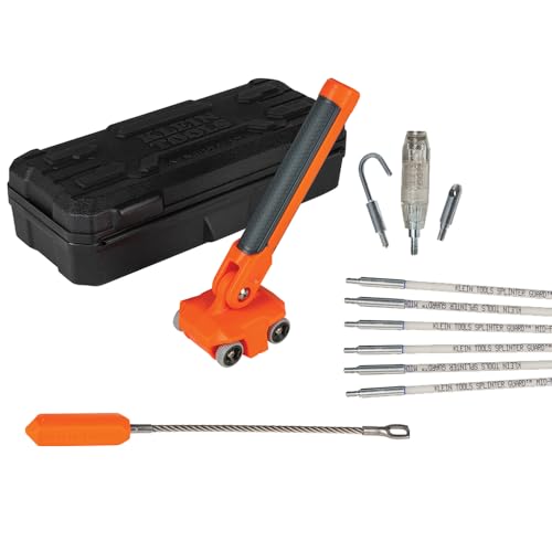 Klein Tools 80051 Wire Puller Kit, Made in USA, with 30-Foot Glow Fish Rod and Magnetic Wire Puller, 2 Piece
