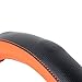 AOTOMIO Black & Orange Car Steering Wheel Cover TPE Material Durable Non-Slip Cover Universal 15 inch