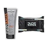 Man Bundle - 1 Fresh Balls Lotion [3.4 oz tube] + 1 CRIB Edition Dude Wipes [48 count] Dispenser Pack