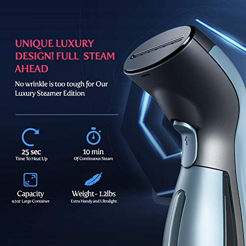 iSteam Steamer for Clothes - Luxury Edition - Upgraded with 360° Technology Spill-Proof [MS208 Blue] - Thumbnail 4