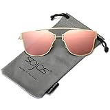 SojoS Classic Sunglasses for Women Men Metal Frame Mirrored Lens SJ2038 SJ1008
