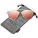 SojoS Modern Women's Men's Ultra Light Metal Frame Mirror Flat Lens Sunglasses SJ1008 With Gold Frame/Pink Mirrored Lens
