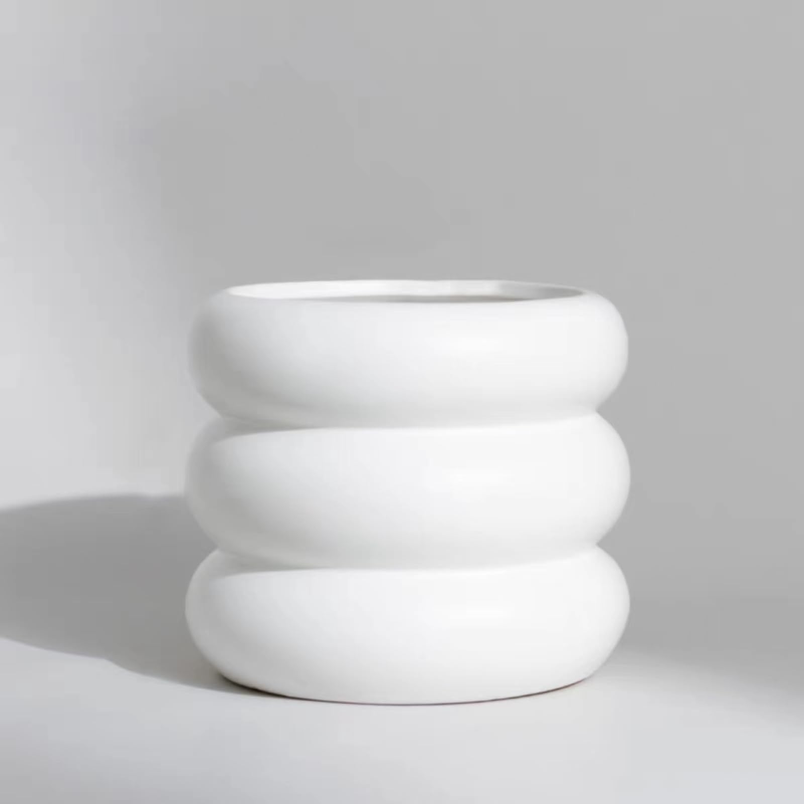 Photo 1 of SANDYBAYTAS Ceramic Plant Pot Indoor, 4.5 Inch Flower Pot with Drainage Hole, Small Bubble Design Ceramic Planter for Home & Office Decor (White)