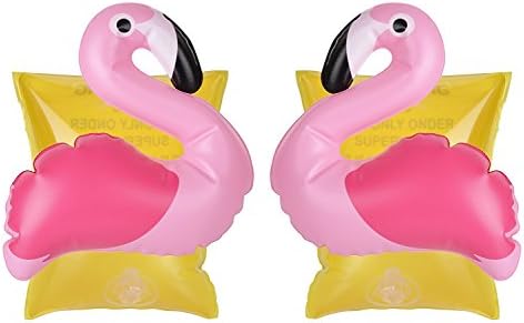 Misula Hot Sale Inflatable 1 Pair Child Kid Begin to Swim Portable Training Aid Bands Swimming Pool Float Arm - Flamingo