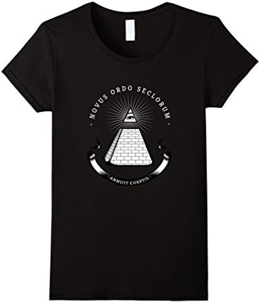 Womens illuminati all seeing eye pyramid symbol humor T-Shirt XL Black