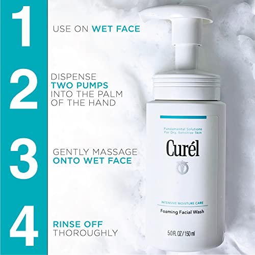 Curel Japanese Skin Care Foaming Daily Face Wash for Sensitive Skin