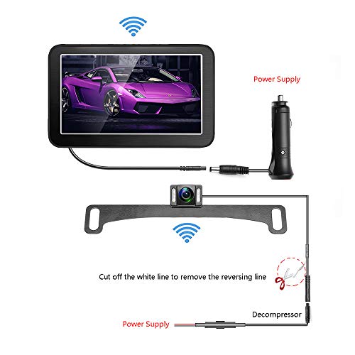 Camecho Builtin Wireless Backup Camera Kit, Easy Install