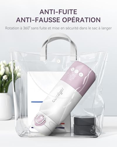 Comfyer BW01 Portable Wireless Portable Baby Bottle Warmer, Fast Heating in 2 Mins for Milk/Water, Long Battery Life 12000 mAh, Adjustable Temperature, Capacity 340 ml, Ideal for Travel, Car