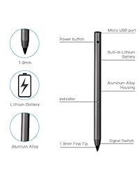 Lápiz capacitivo digital activo con punta fina ajustable para iPad Air 1 2, iPad Mini 2 4, iPad Pro 10.5 12.9, iPhone X XS, Samsung, smartphones, tabletas y dispositivos de escritura