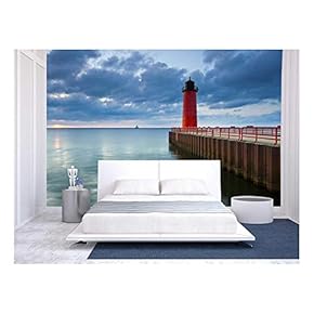 Milwaukee Lighthouse. Image of The Milwaukee Lighthouse at Sunrise. - Removable Wall Mural | Self-Adhesive Large Wallpaper - 66x96 inches