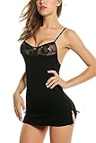 Bluetime Women's Sexy Lingerie Lace Chemise Babydoll Dress with G String