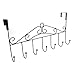 Marrywindix 7 Hook Metal Over The Door Rack Hanger, Coat Hook for Hanging Clothes, Coat, Hat, Belt (7 Hooks Black)
