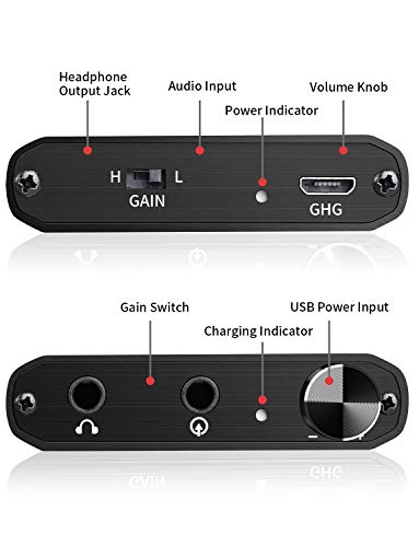 Headphone Amplifier, Tendak Portable HiFi Headphone Amp Support Impedance 16-300Î© and Gain Switch Rechargeable 3.5mm Earphone Amplifier for MP3 MP4 Phones Digital Players and Computers