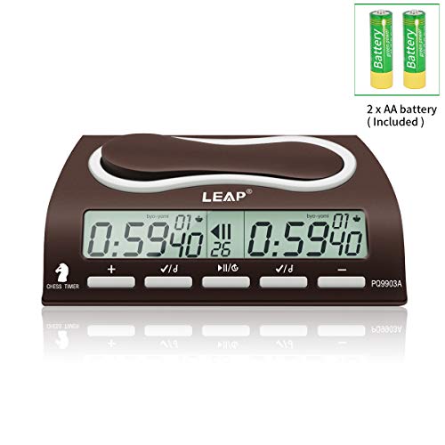 LEAP Chess Clock Digital Chess Timer Professional for Board Games Timer with Alarm Function (Official Store) Black - Thumbnail 7