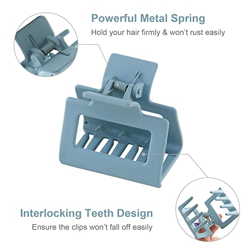 10 Pack Hair Claw Clips, Neutral Hair Clips for Women, Large Claw Clips, Small Rectangle Claw Hair Clips, Matte Hair Claws Hair Styling Accessories for Thick/Thin Hair