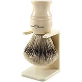Edwin Jagger Super Badger Hair Shaving Brush and Stand