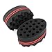 Parabirds Curl Twist Hair Sponge Big&Small Holes Brush Double-Sided Comb Brush Sponge for Afro Black Men Women (2PCSRed Round)