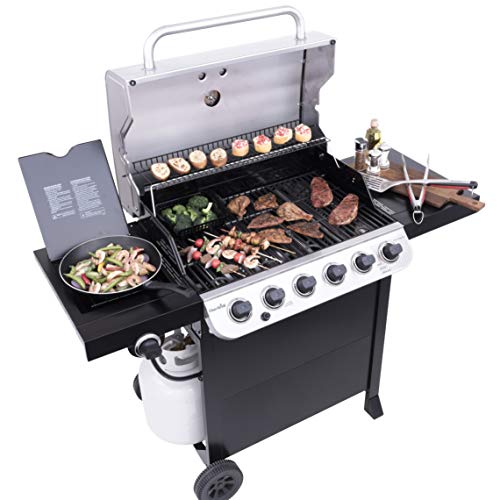 CharBroil 463274419 Performance 6Burner Cart Style Gas Grill, Stainless/Black Gas Barbeque