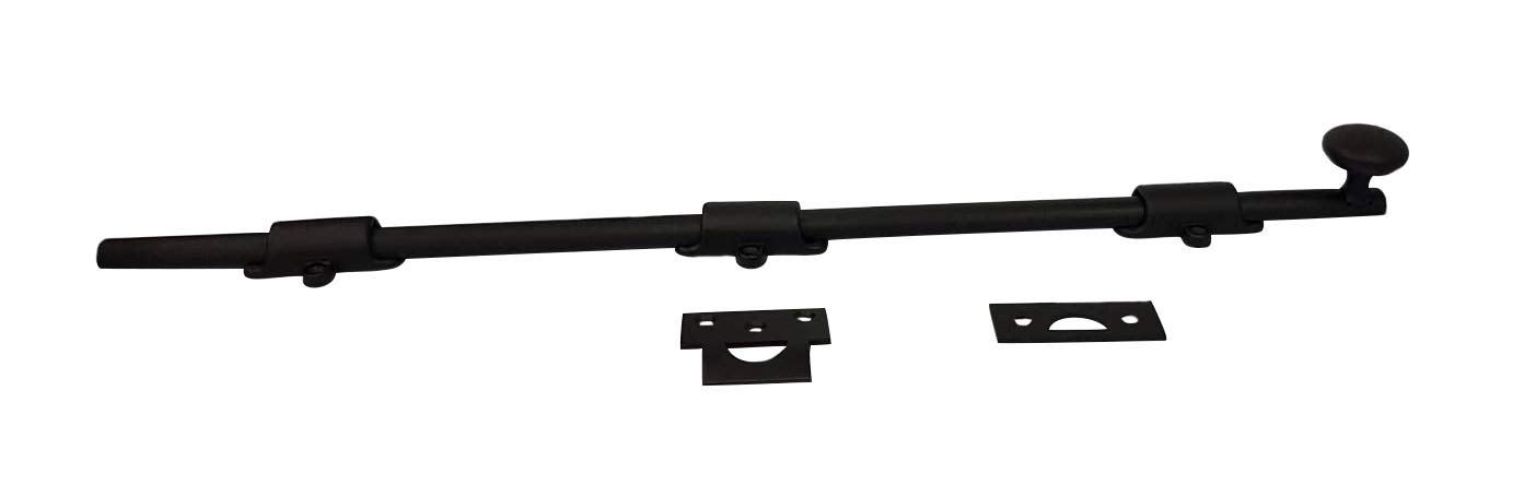 QCAA Dutch Door Bolt, Solid Brass, 24", Matte Black, Made in Taiwan, 1 Pack